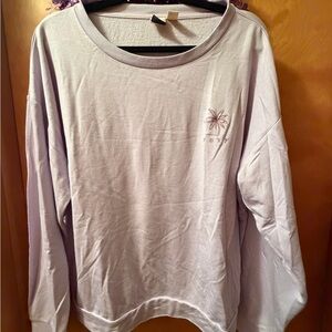 Roxy Light Lavender Crewneck Sweatshirt with Small Logo